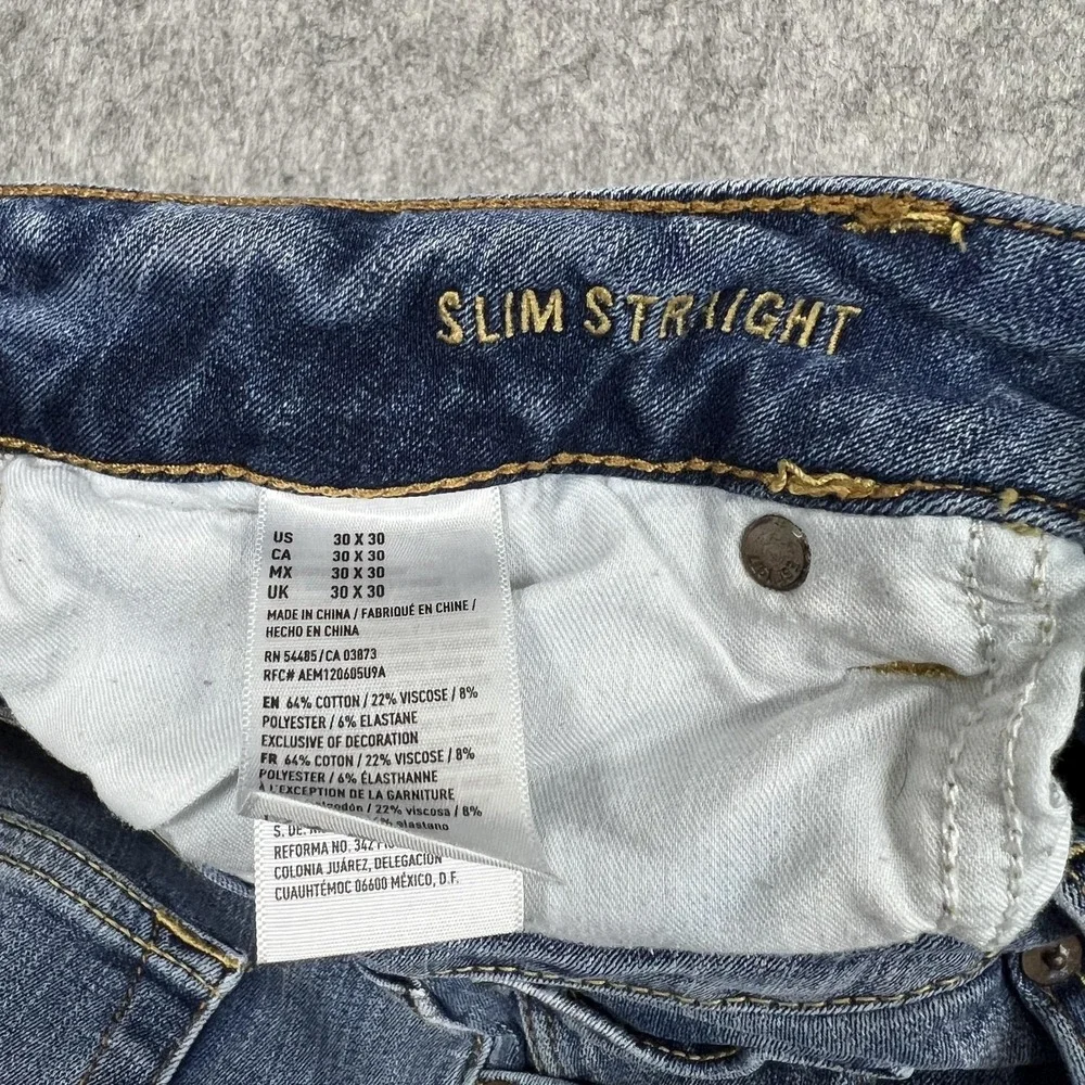 American Eagle Jeans Mens 30x30 Slim Straight 360 Extreme Flex Denim FITS30x28